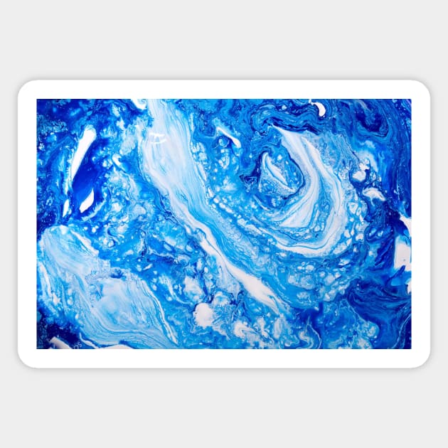 Hydro Flask sticker - Aesthetic abstract ocean blue sea watercolor texture Sticker by Vane22april